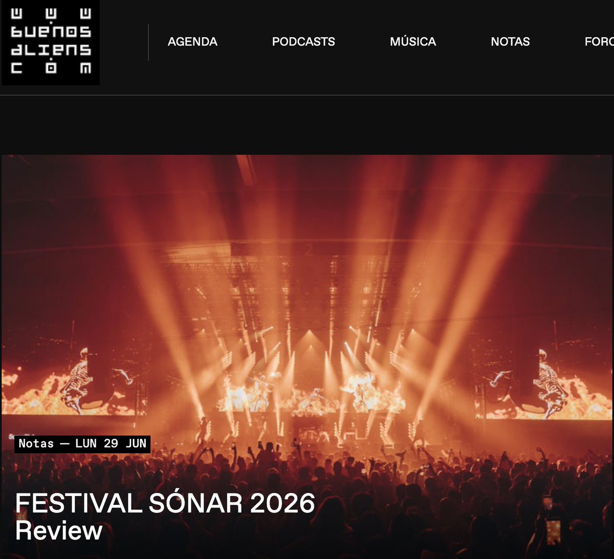 paranoidtxt's tweet photo. Here’s our Top 3 from the latest edition of @sonarfestival /for @buenosalienscom  △
7th time covering Sónar ▲
-
Focused on: Kelis, Takuya Nakamura, GOTH-TRAD, and more!
➜https://t.co/u8G4E1rkrS
-
 #sonar2026 #sonarfestival  @GOTHTRAD @backtochill  @kelis @djnikkibeatnik https://t.co/pb9Ds0j734
