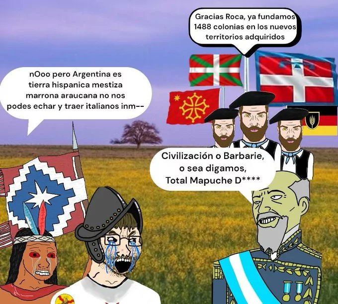 CruzadoCriollo's tweet photo. Tengo entre 1 y 8% de sangre indígena, los únicos que fundaron este país fueron los blancos, la mayoría de indios eran unos salvajes de re mierda que se dedicaban a violar, hacer malones y matar, Roca se quedó corto. https://t.co/UjaUJETLLi