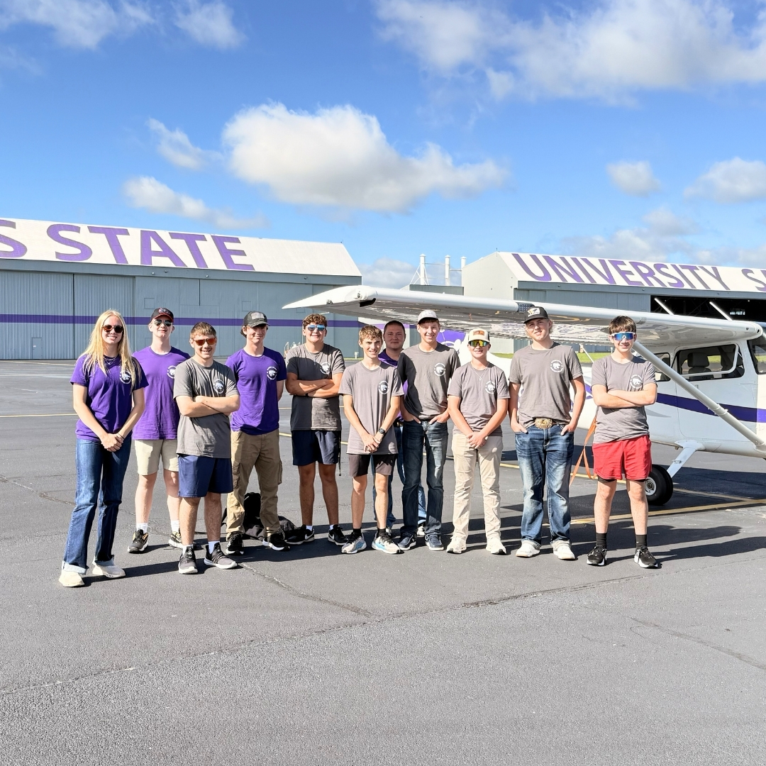 KSU_Salina's tweet photo. Other summer camps have campfires. 
Ours has planes 😎 ✈️ 

Thank you to the future aviation professionals who attended the K-State Aviation Academy!

#KStateSalina #FlyKState #BeWhatsNext https://t.co/LQlRjmz2cg