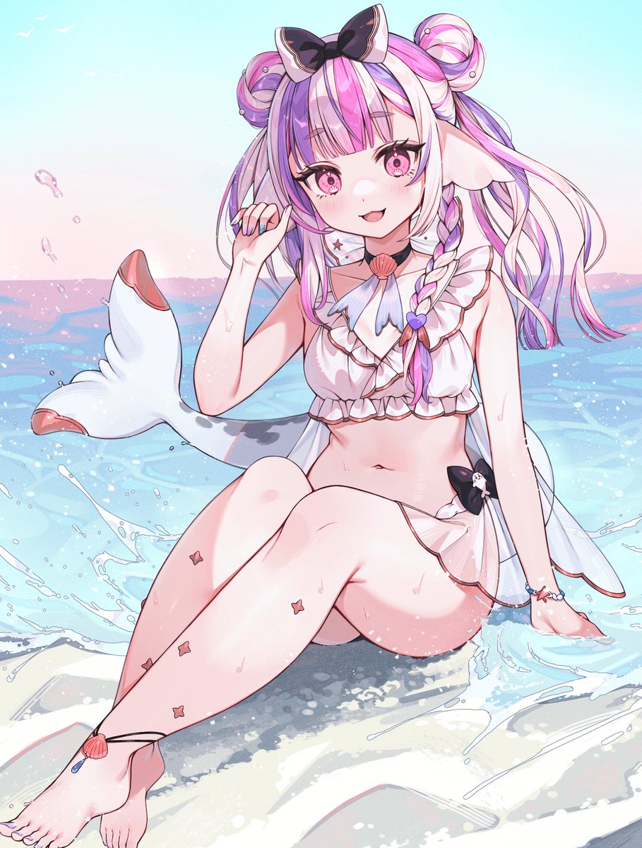 Gomafu_Rokocha's tweet photo. おはよーーーっ！！！
夏といえば～～～？🌊
#おはようVtuber https://t.co/5N4zFLm7x6
