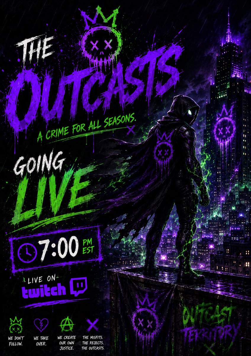 astroboyplays's tweet photo. 🌆 The city never sleeps… and neither do The Outcasts.
Going LIVE at 7:00 PM EST. Time to hit the streets and see what tonight has in store. 🟣🟢
💜 The Outcasts
⚡ A Crime for All Seasons.
🎮 Live on Twitch.
#TheOutcasts #Twitch #MarvelsSpiderMan2 #fyp #fypシ゚viral https://t.co/DZCGBVNS05