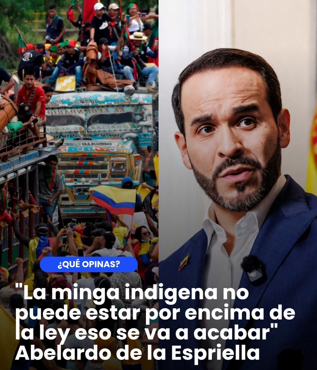 Tony_Libertario's tweet photo. La "Minga" no estará por encima de la ley
Se acabará la guachafita y la tal deuda ancestral.
Que piensas que Abelardo mida con la misma bara a todas la minorías?
#AbelardoPresidenteDeColombia 
#PetroTraidorALaPatria https://t.co/QC7QnKm6mn