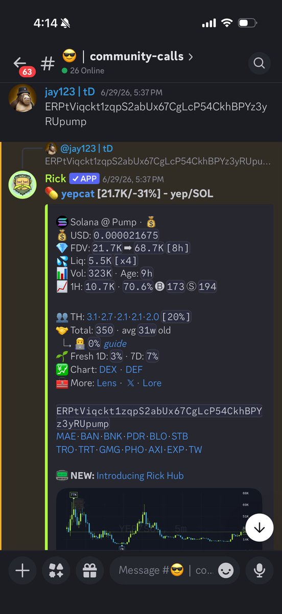 _DeeLow_808's tweet photo. Called a 50x cook on $yep in @TrenchCallers if your not in my discord then I feel bad for you lol 

ERPtViqckt1zqpS2abUx67CgLcP54CkhBPYz3yRUpump https://t.co/UBU77wGNGO