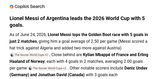 yardi4life's tweet photo. #fifaworldcup2026

Google (Gemini) vs Bing (Co-pilot), result on 7/2/2026 https://t.co/w7kZurrmJl