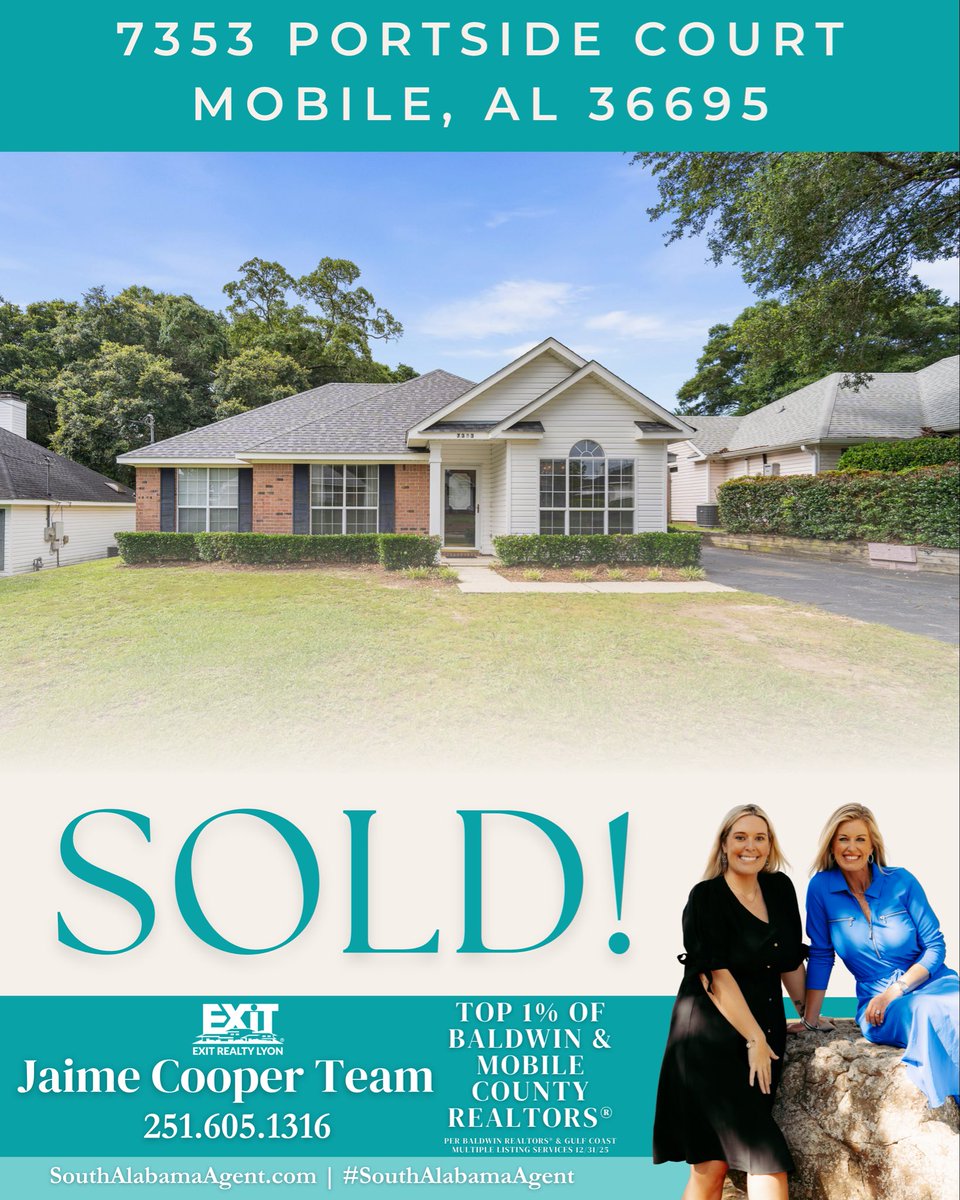 JaimeLyonCooper's tweet photo. Have an estate property you need to sell? Call the Jaime Cooper Team to be your guide🏡

Jaime Cooper Team 📲251.605.1316 #Realtor #SouthAlabamaAgent #mobilealabama #sold #mobile

🔗https://t.co/Myqh7RgxYm https://t.co/nP1VHqM4H4