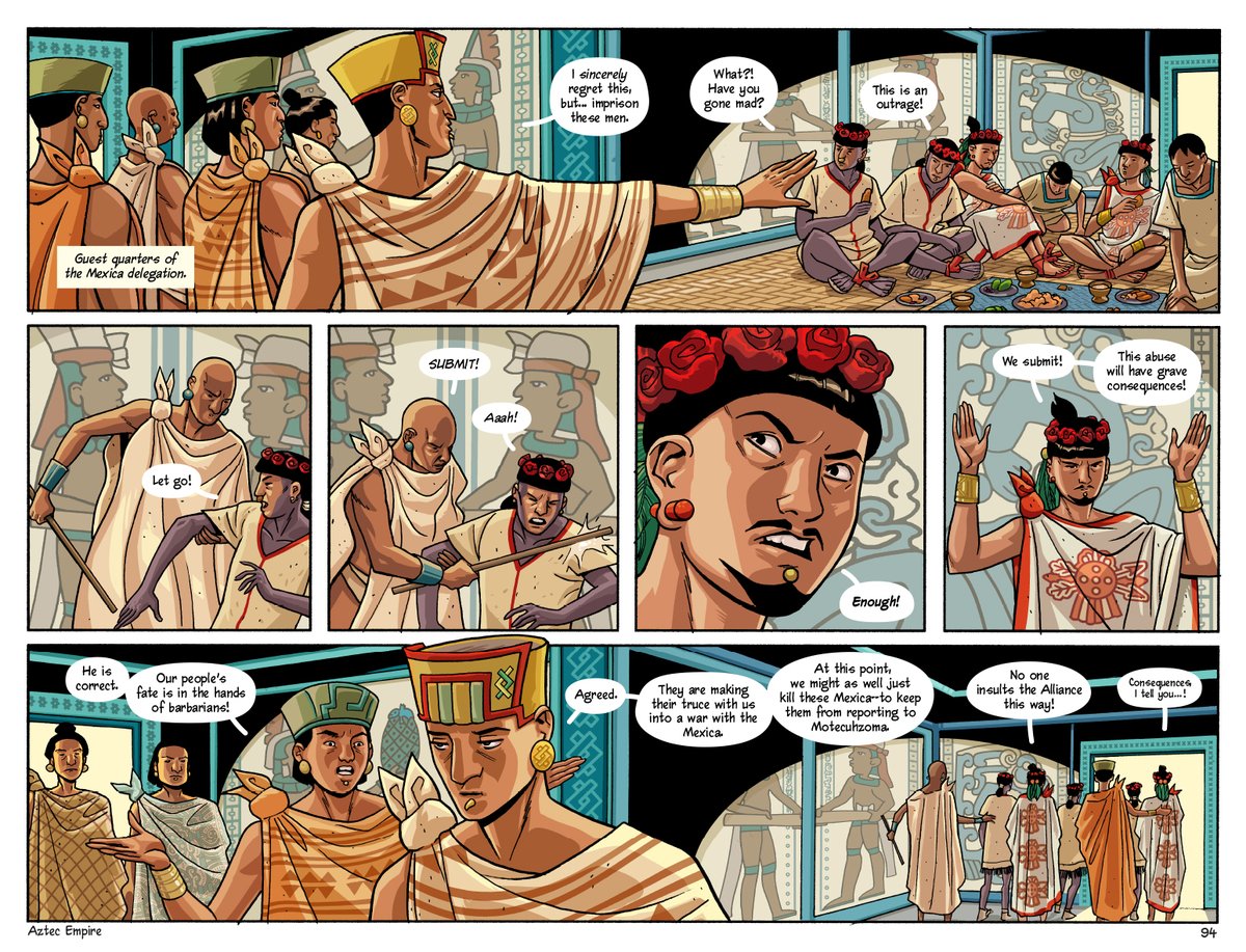 AztecEmpire1520's tweet photo. 507 years ago this week: Cortes convinces the Totonac king to arrest visiting Mexica tax gatherers. It will set in motion events that will result in a Mesoamerican world war. https://t.co/Bs4fAulcsN