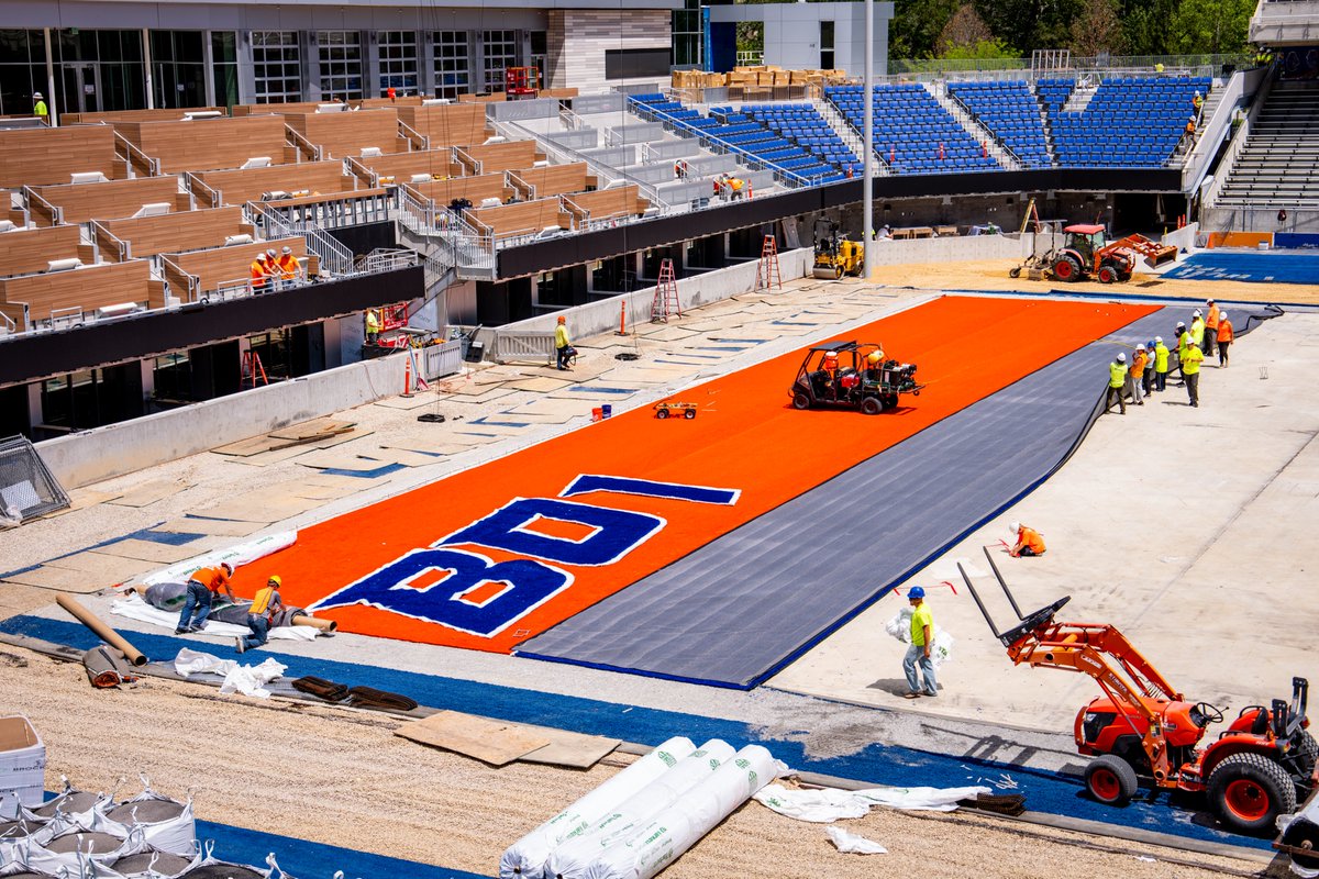 FieldTurf's tweet photo. Between celebrating β40 Years of the Blueβ and @BroncoSportsFB's return to the Pac-12, itβs a special time for Bronco Nation π΅
Weβre thankful that @FieldTurf #artificialturf continues to be trusted at Albertson Stadium, where field upgrades started this week, and a new era is almost ready to kick off! π @BroncoSports
#BleedBlue #BuiltDifferent #ChangeTheGame #CollegeFootball #SportsConstruction #SyntheticTurf