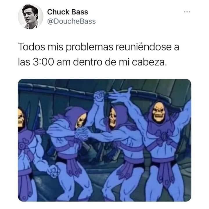 FrikingosGalaxy's tweet photo. Hora de dormir...
O de asistir a la reunión que mis preocupaciones han convocado a las 3:00 de la madrugada. 🌙🤣
#BuenasNoches #Skeletor #Memes #HumorFriki https://t.co/vnmSt3UVIG