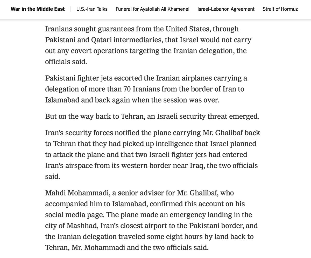matthew_petti's tweet photo. Israeli fighters jets literally invaded Iranian airspace to kill the negotiators *during their talks with JD Vance* per the NY Times https://t.co/nRr0rLA8uT