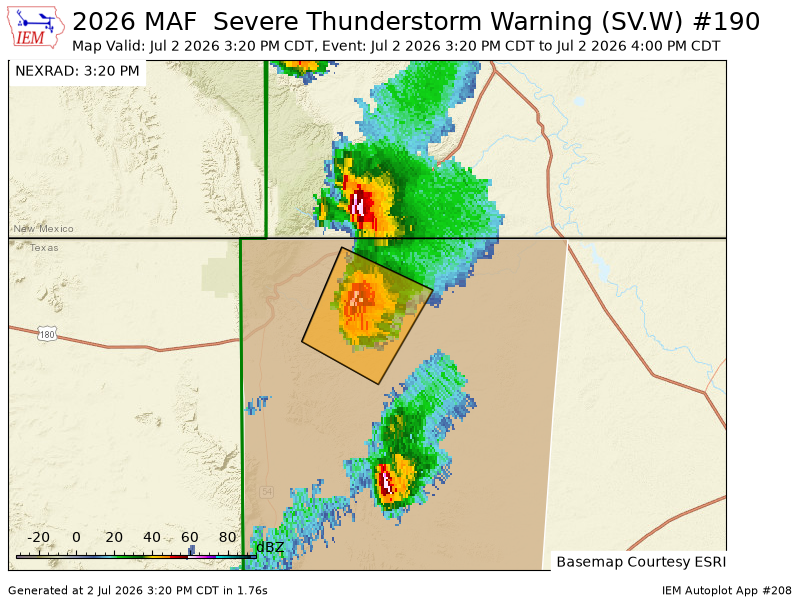 SCStormChasers's tweet photo. MAF issues Severe Thunderstorm Warning [wind: 60 MPH (RADAR INDICATED), hail: 1.00 IN (RADAR INDICATED)] for Culberson [TX] till 4:00 PM CDT https://t.co/Pb7YdtH6vT https://t.co/HO3RCrEXen