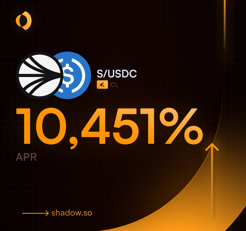 ShadowOnSonic's tweet photo. 10,451%+ APR on $S / $USDC! 🔶

Wide (±15%) ≈ 279% APR
Narrow (±7.5%) ≈ 558% APR
Aggressive (±2%) ≈ 2,093% APR

Deposit @ https://t.co/XgAPvkgqEA 🔗 https://t.co/eOAucdwMKe
