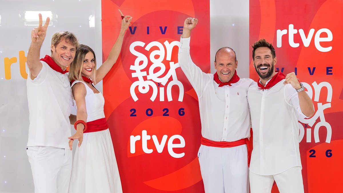 AnaPradaTv's tweet photo. Allá vamos, comienza la aventura! Sanfermines 2026!! 🔻🔻🔻🤍🤍❤️❤️ #SanferminesRTVE  #Pamplona #SanFermín #equipazo #sanfermines @rtve 🤍❤️ https://t.co/wpaF4eS9sh