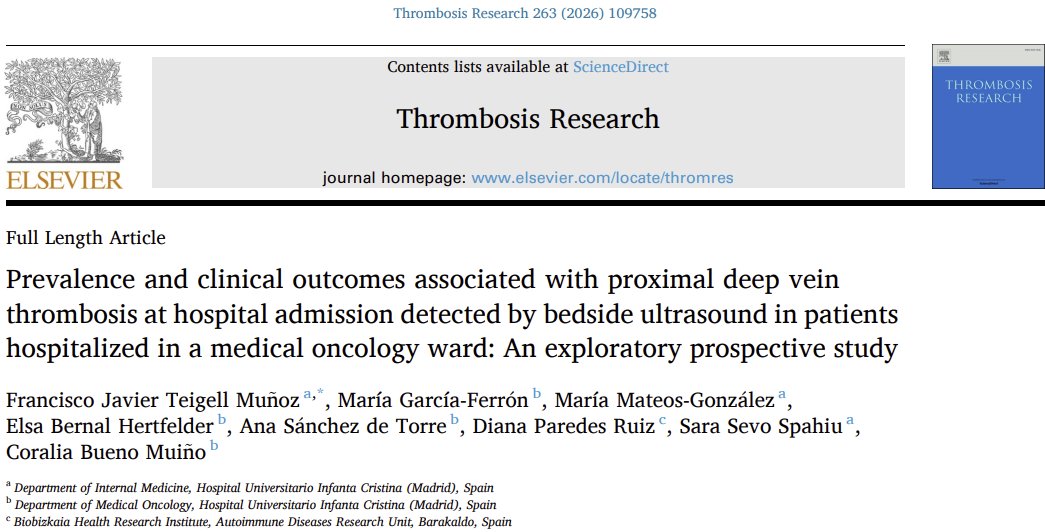 javiteigell's tweet photo. ¿Tiene sentido hacer cribado de TVP en pacientes hospitalizados en oncología?

Nuestro estudio con ecografía a pie de cama publicado en @ThrombosisRese1  aporta nuevos datos para el debate.

https://t.co/CLAYnEn35c

#POCUS #ETEV #MedicinaInterna #Cancer https://t.co/g2Mba7yv7h