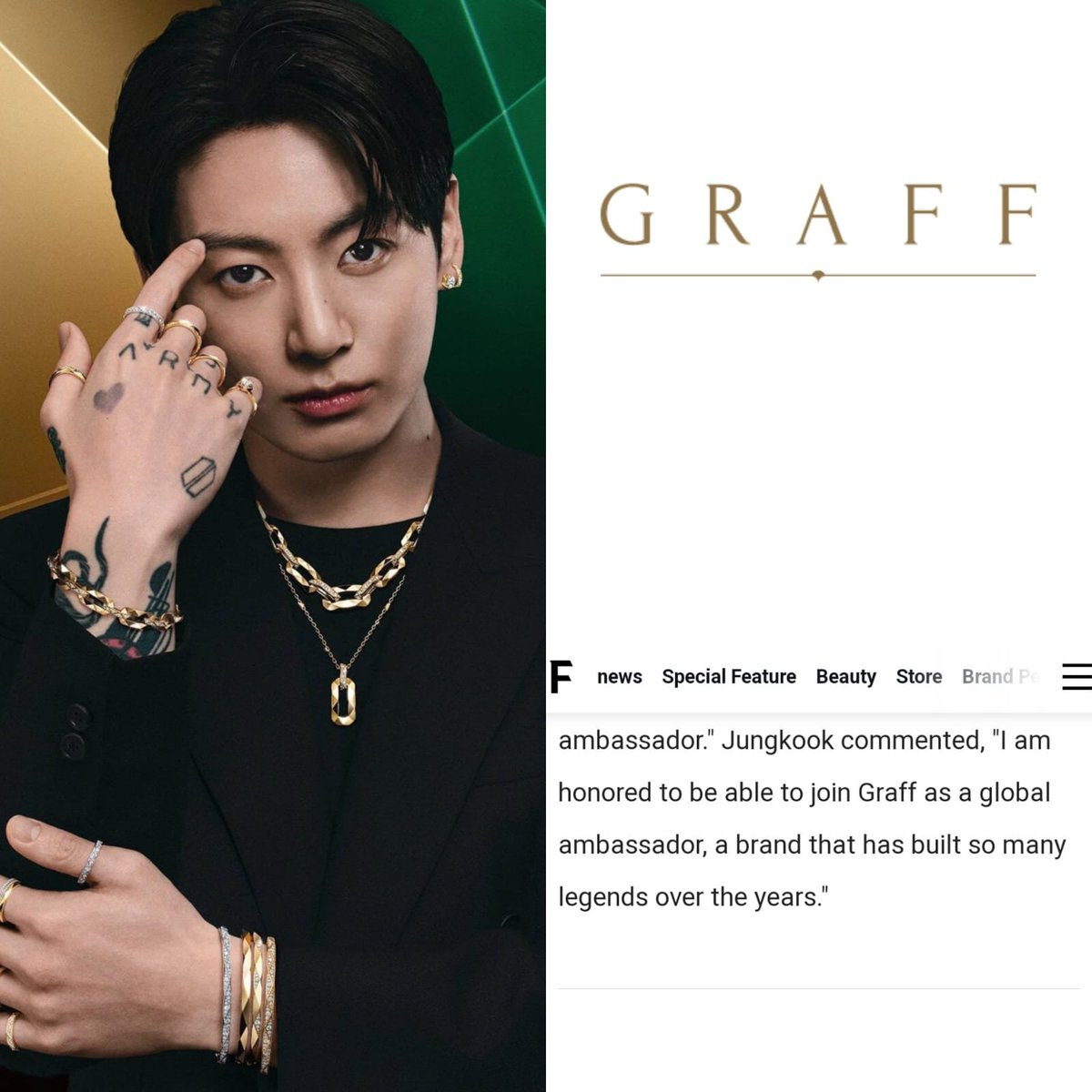 mellcxq's tweet photo. - Graff a través de su sitio web oficial🌟💗

"Graff ha nombrado a Jungkook, integrante de la realeza del pop BTS, como su nuevo embajador global"
+
(https://t.co/HjiIdeF309) https://t.co/KIQO1gagU2