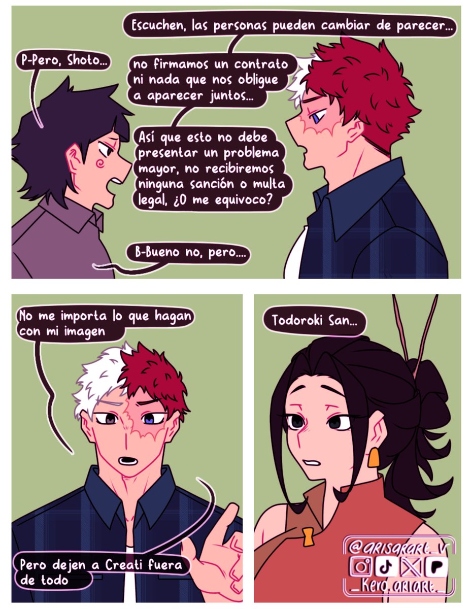 arisarart's tweet photo. "¿Donde termina tu recuerdo?" Cómic TodoMomo 💙❤️
Parte 12
Objetivo: Salvar a Shoto de la funa 
Obstáculo: Shoto 🤡
#shoto #Yaoyorozu #mha https://t.co/PRNzzOBqXr