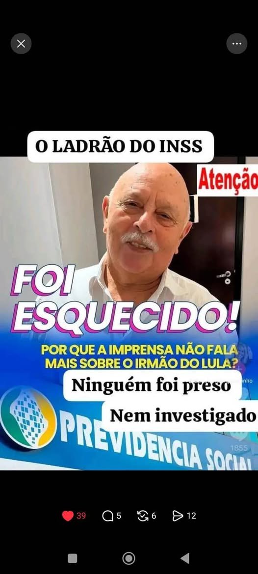 rosange06227716's tweet photo. @LulaOficial É inaceitável que toda a família do Lula roube o povo brasileiro, e pior, nem um preso . https://t.co/nVCMLgP3Uq