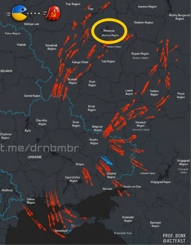 actfast's tweet photo. 🇺🇦 The first wave of 230 Ukraine Angry Birds are in the air to deliver FAFO.

Russia can kill civilians but it won't stop Ukraine. ⬇️🇺🇦🦩⬇️🇷🇺⬇️🦩