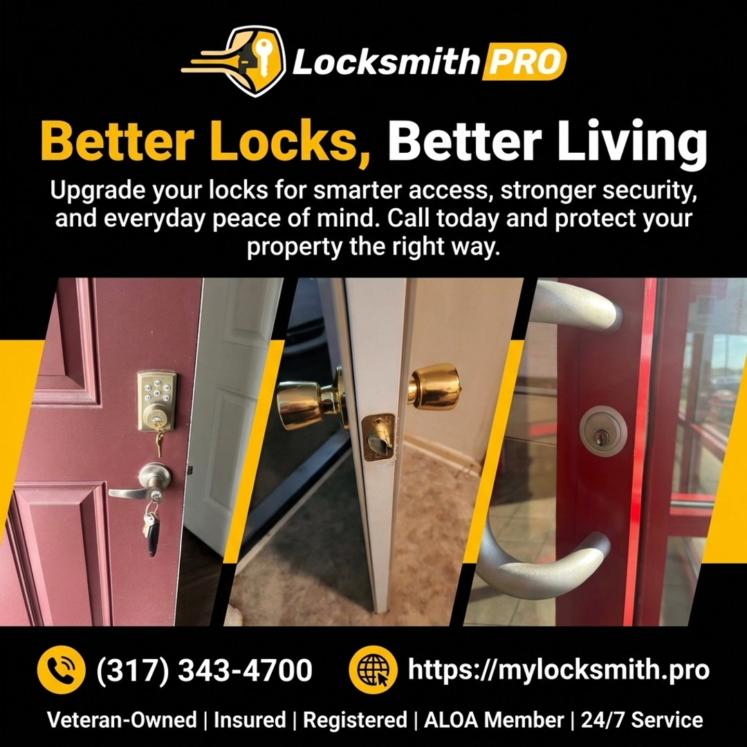 LocksmithPro1's tweet photo. Residential and commercial locksmith services from Locksmith Pro make lock upgrades simple—visit https://t.co/uzS79WFSXo or call 317-343-4700 for smarter access and stronger security. #LocksmithPro #Indianapolis #Locksmith #SmartLocks #SecurityUpgrade #AccessControl https://t.co/opsZups9T7