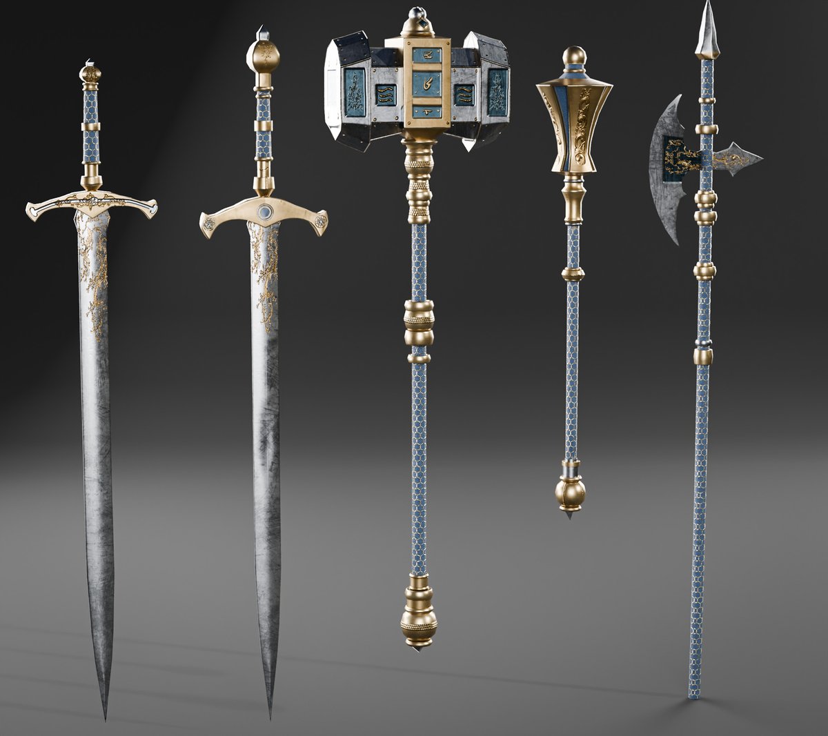 SadraShariaty's tweet photo. A weapon set I did for a client 

#Roblox #robloxart #roblox3D #weapon #Blender #substancepainter https://t.co/Ml3rpz55yW