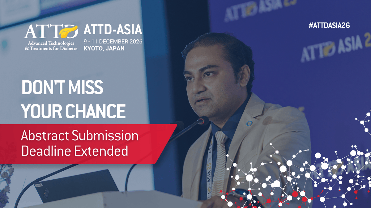 ATTDconf's tweet photo. 📢Good news! 

We've extended the abstract submission deadline for #ATTDASIA26 to 15 July 2026.

Share your latest findings and contribute to the conversations!
🔗Submit your abstract: https://t.co/Uz6xXZ42lA

#DiabetesTechnology #DiabetesCare https://t.co/cbAoN2OAvX