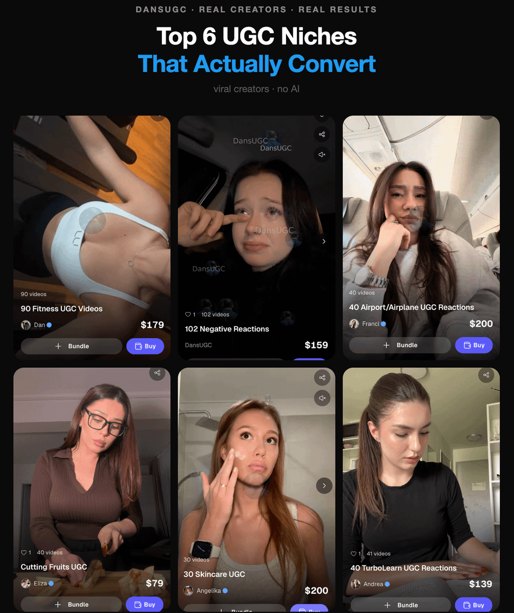 danielhangan_'s tweet photo. 165M+ views. 6 niches. 1 pattern most app founders miss.

i ran hundreds of UGC campaigns to find what actually converts. these 6 niches print every time:
> negative emotions: 70M+ / skincare: 30M+
> travel + airport: 25M+ / studytok: 20M+
> gym + fitness: 15M+ / cutting fruit: 10M+

the aesthetic is not the edge.

the emotional hook in the first 2 seconds is.

each niche has built-in tension the viewer already feels.