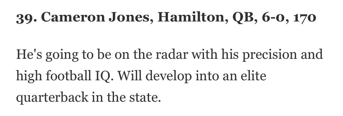 camjones_qb's tweet photo. Honored and humbled to be recognized by @azcentral as one of Arizona's Top 50 Football Prospects in the Class of 2030
#StayFocused #KeepDeveloping #CompeteEveryDay
#AGTG #ClassOf2030 #QB
#ArizonaFootball #StudentAthlete #TrustTheProcess @Husky_Football7 @HamiltonHuskyFB https://t.co/WQ1FvfaajK