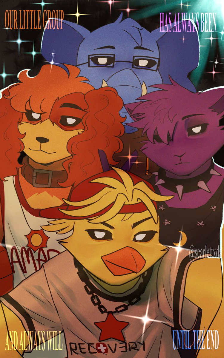 scarlettxda's tweet photo. Group of 4 that Smells like Critter Spirit💥🏀🎸🛹🖥️

#SmilingCrittersAU #KickinChicken #Dogday #Catnap #BubbaBubbaphant #SliceofCrittersAU https://t.co/H0cNfMqmvG
