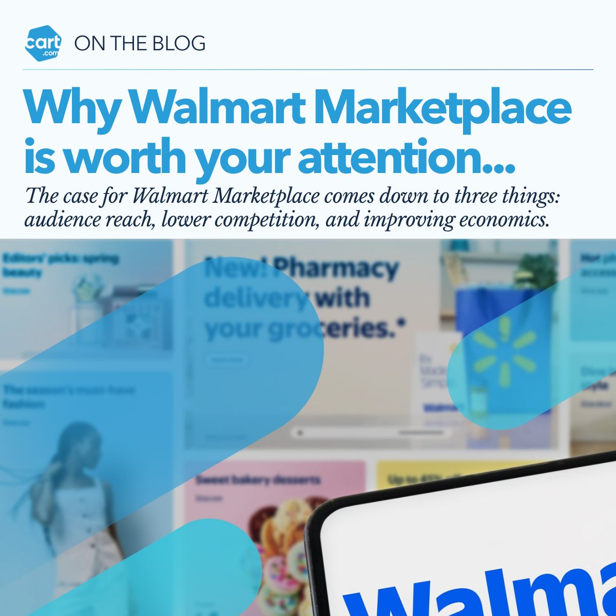 cartdotcom's tweet photo. Walmart Marketplace isn't Amazon's little sibling anymore. 

👀 120M+ monthly visitors. 
🔽 Less saturated categories. 
❎ No monthly seller fee. 
⬇️ Lower ad CPCs.

For DTC brands still treating Walmart as an afterthought, that's a real gap.

We put together the practical guide we wish existed, covering approval, listings, fulfillment, and what actually moves the needle on ranking and visibility.

Get the full story on the blog 🔗 https://t.co/ppfxGiUe3a