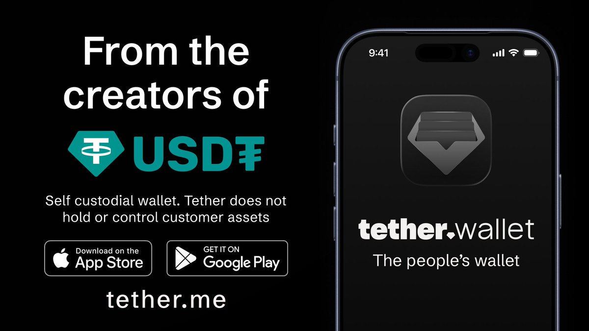 tetherwallet's tweet photo. Brought to you by the creators of USD₮, tether.wallet is designed for everyday transactions.