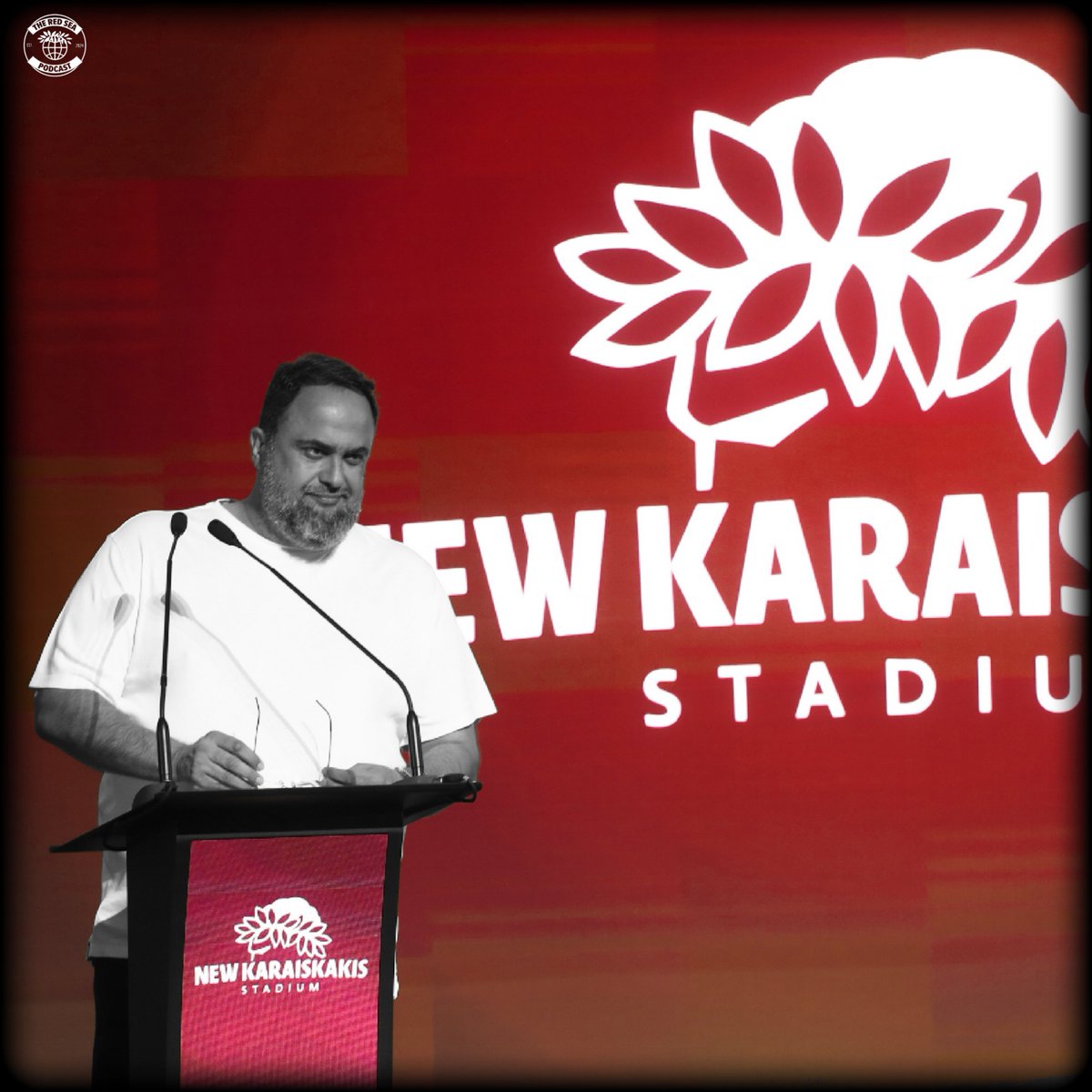 RedSeaPodcast's tweet photo. 🏰 | An interview focused solely on the greatness of Olympiacos and the vision of a stadium of over 50.000 seats that will become a palace the world will be jealous of.

No one compares to us.

#OlympiacosFC #Karaiskakis #Gate7 #stadium https://t.co/YRXw9ZqqRx