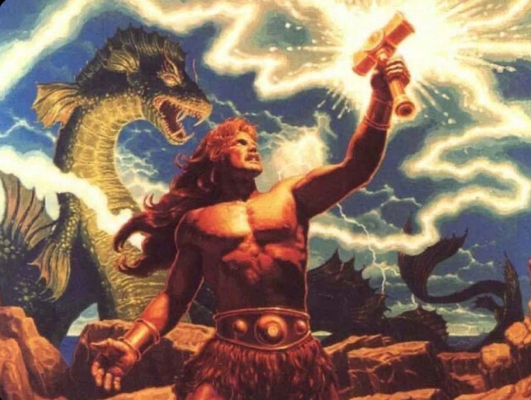 KaiserAtlantean's tweet photo. For Thōrsdagr: Thursday is named after Thor the Germanic god of thunder, strength and storms. The name reflects Germanic Pagan influences honoring the deity associated with riding a chariot, wielding a hammer &amp; protecting our people.⚡️ https://t.co/fwBBt1tIgM