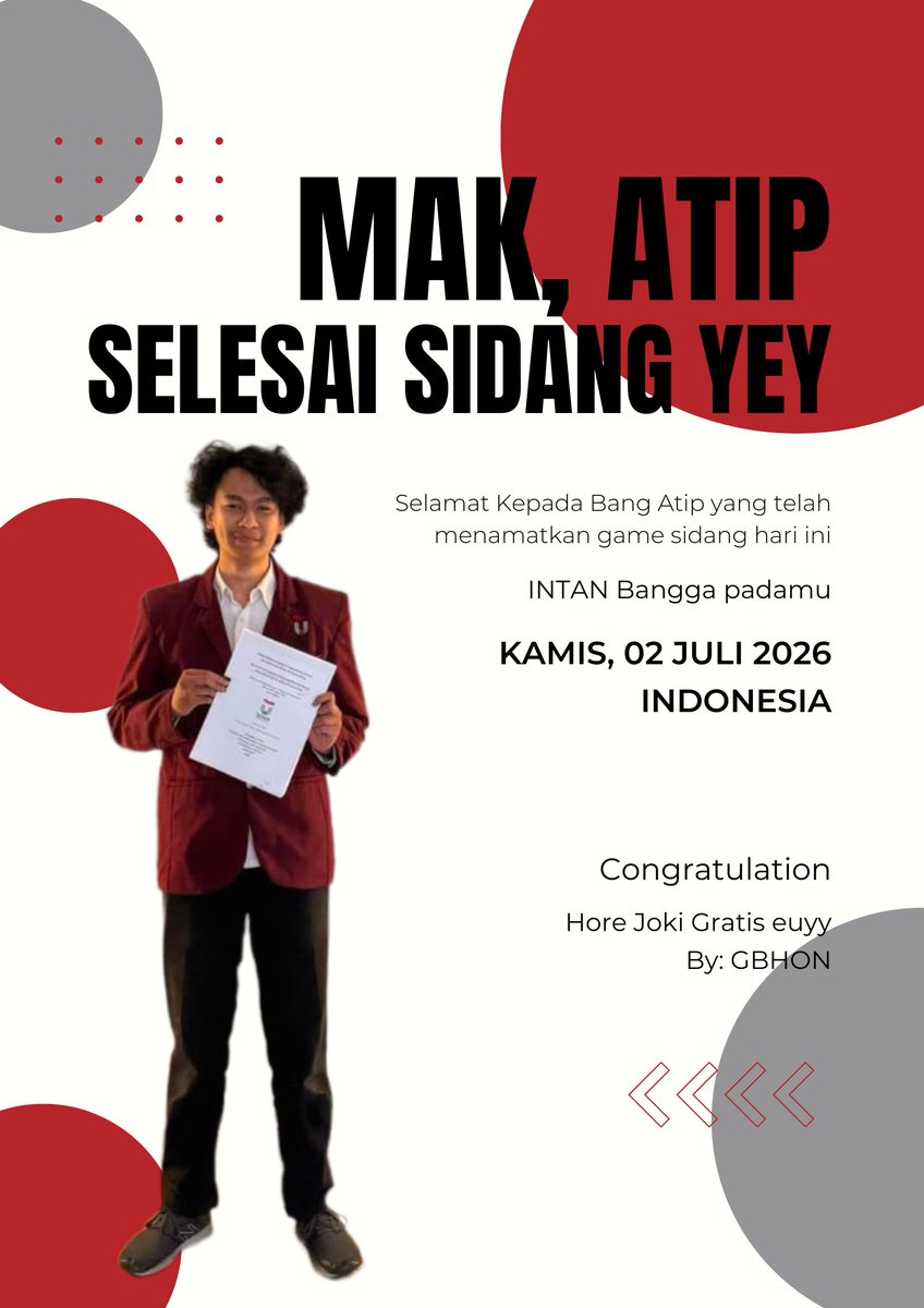 YosafatHon's tweet photo. congrat2
tinggal revisian doang ini mah
celamat2 koh @atipbknantip https://t.co/UysGRfJZah