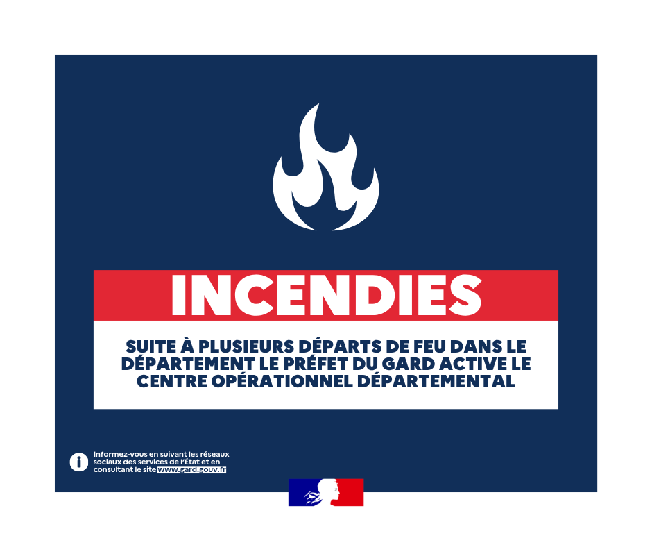 Image de Préfet du Gard - #IncendiesGard 📷Suite à plusieurs départs de feu dans le département, le préfet du Gard active le c