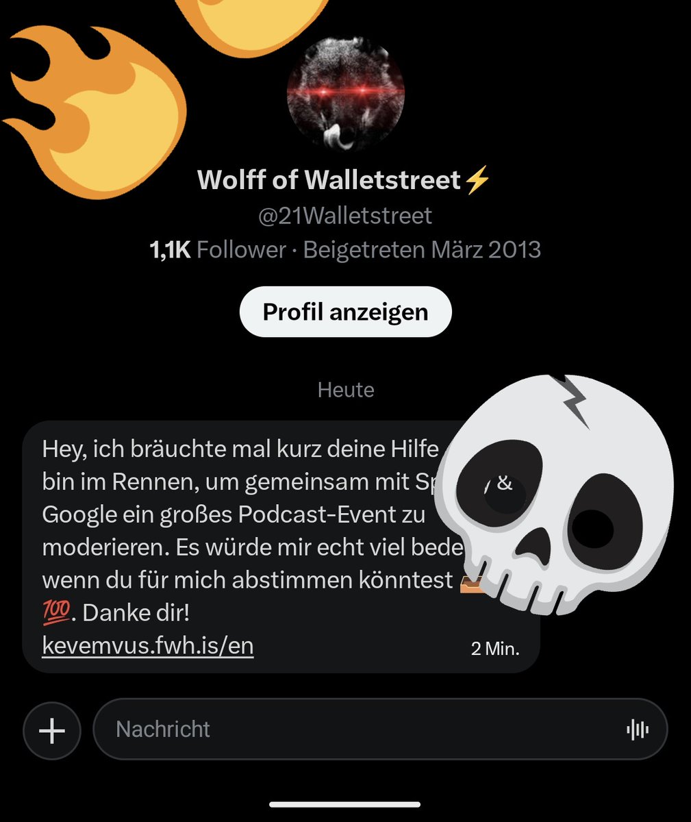 mtoshi21er's tweet photo. Achtung 🔥🔥🔥🔥
@21Walletstreet ist gehakt worden... 
Klickt nicht den Link ✊🏼✊🏼✊🏼✊🏼
Sagt es weiter ....

Leute werden angeschrieben 

Er hat keine Kontrolle mehr über diesen Account https://t.co/eCGZ40rPc9
