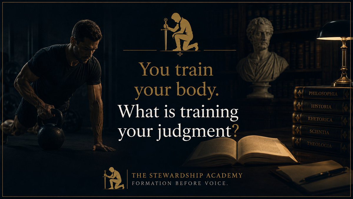 The_Stewardship's tweet photo. You train your body.

What is training your judgment?

A serious life needs more than strength, stamina, and appearance.

It also needs discipline of mind, responsibility, and character. https://t.co/BoTEYbklBy