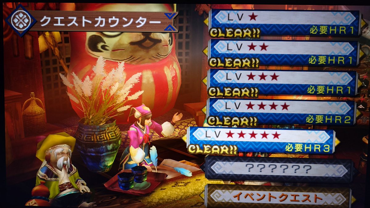 AKAELEF's tweet photo. 集会浴場下位★5緊急クエスト、"峯山龍ジエン・モーラン"をクリア！　これで下位のクエストは全部クリアで晴れて上位ハンターだ〜！　……え、村の下位クエストが残ってるって？　こまけぇこたぁいいんだよってね！😋 #PS3 #モンスターハンターポータブル3rdHD #モンハン #MHP3HD https://t.co/3F00DZL3kv