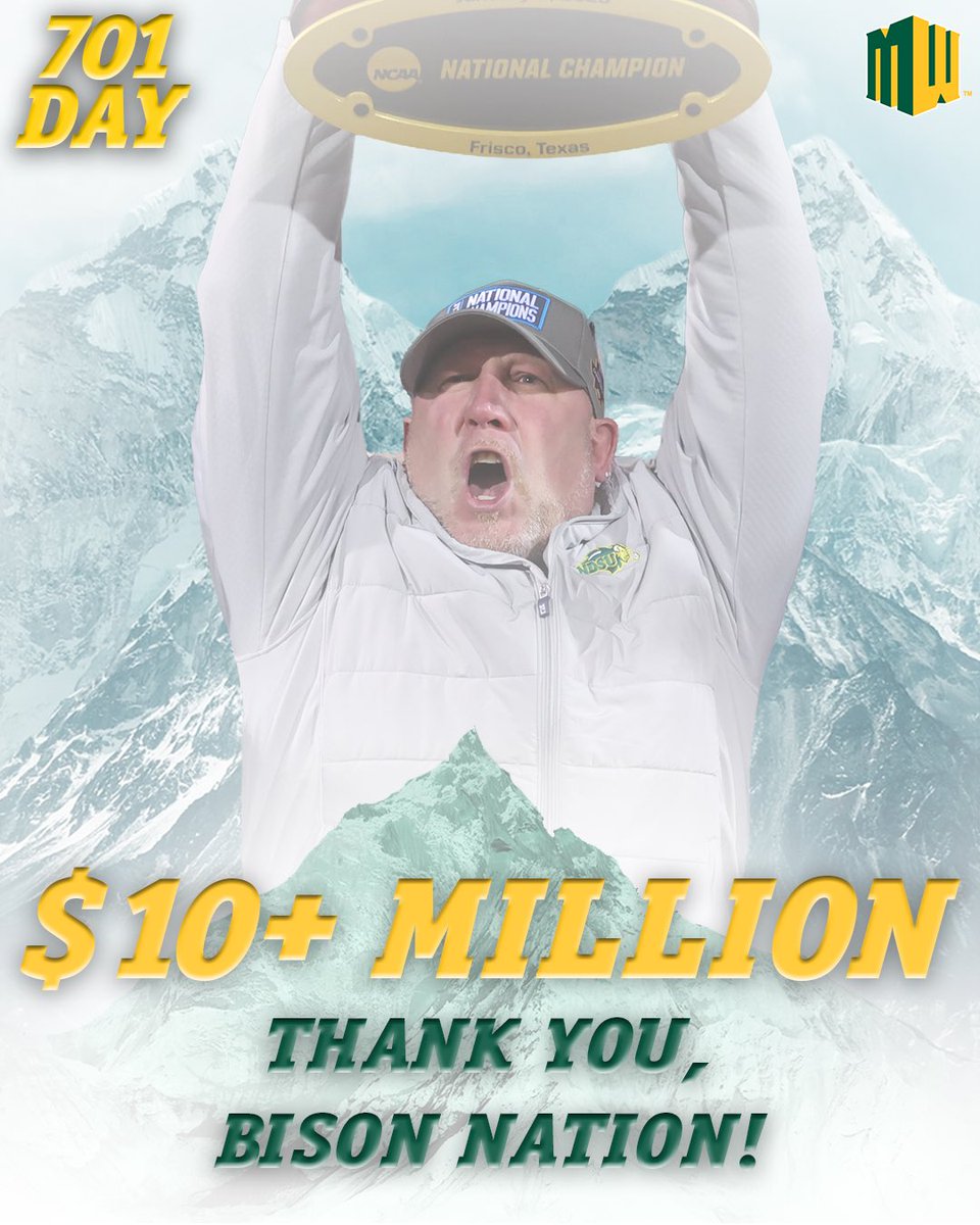 NDSUteammakers's tweet photo. What an incredible 24-hour run! Thank you, Bison Nation! The impact you helped create was the next step in helping us build a championship program at the next level! We are grateful for your passion and commitment to NDSU Football! https://t.co/qWI4PcA5A0