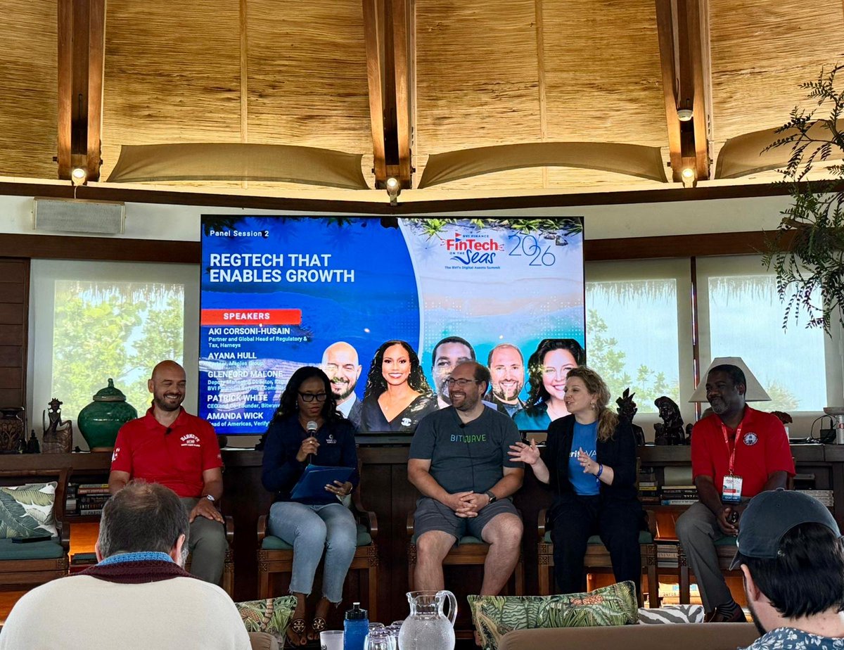 HarneysGlobal's tweet photo. Last week, Fintech on the Seas 2026 brought together regulators, investors, legal professionals and digital asset leaders at Oil Nut Bay and Necker Island to discuss the future of digital finance, from compliance and stablecoins to tokenisation, AI and digital trust. We were proud to support the summit as Gold Sponsor, with George Weston, David Mathews, Aki Corsoni-Husain, Charlotte Allery, Ian Chambers, LaToya James and Alexandra Holden on the ground contributing to conversations about responsible innovation and the BVI’s growing role in digital assets.

Read the full article here: https://t.co/PaMssjqYji