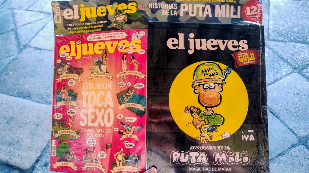 DanielBraceli's tweet photo. ¡Cómo se lo está currando la muchachada de @eljueves estos meses! El número de julio te lo puedes pillar bien en solitario por 10€ o bien con un IMPRESCINDIBLE de todos los tiempos como este... ¡por 12 eurines de nada! 🙌🏻🙌🏻🙌🏻 https://t.co/39kvBy2Woh