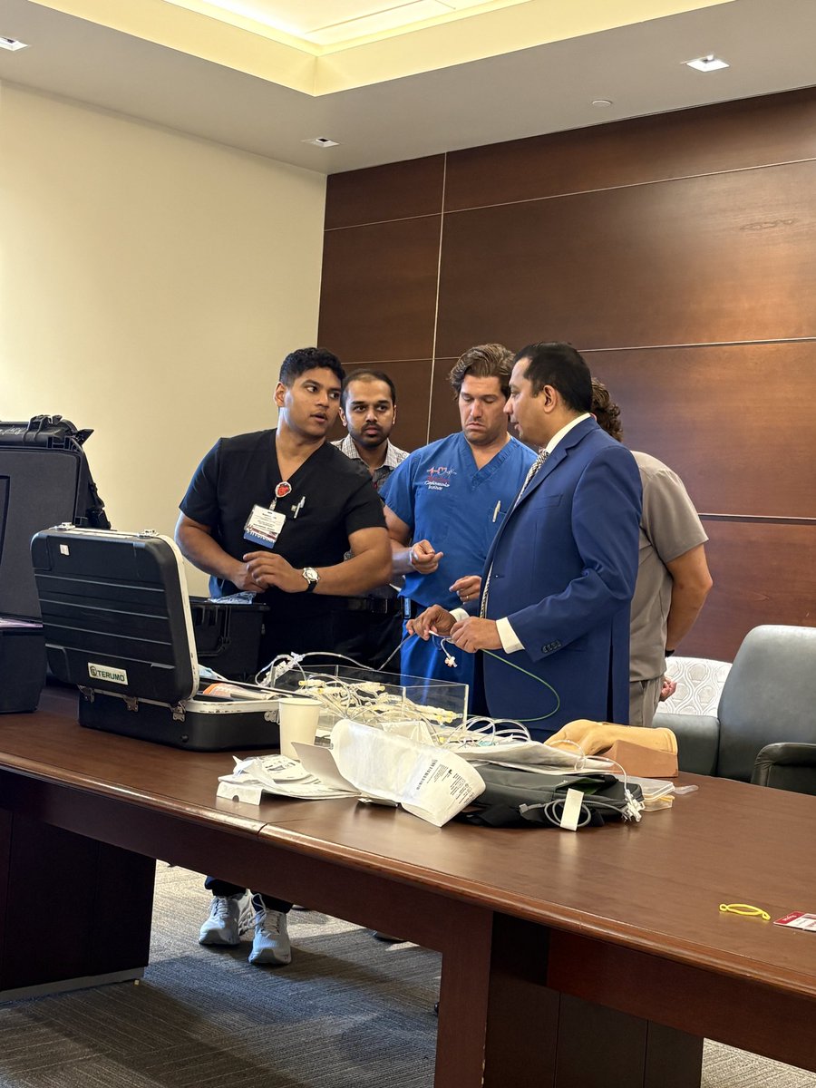 OUCardsFellows's tweet photo. Sip from the fire hose, but keep your stethoscope close! Our first-year cardiology fellows are diving in at bootcamp - ready to master the basics, embrace the fast pace, and kickstart the three amazing years!🫀🩺

#MedEd #CVBootcamp #JulyChronicles https://t.co/OQeg0Xg33C