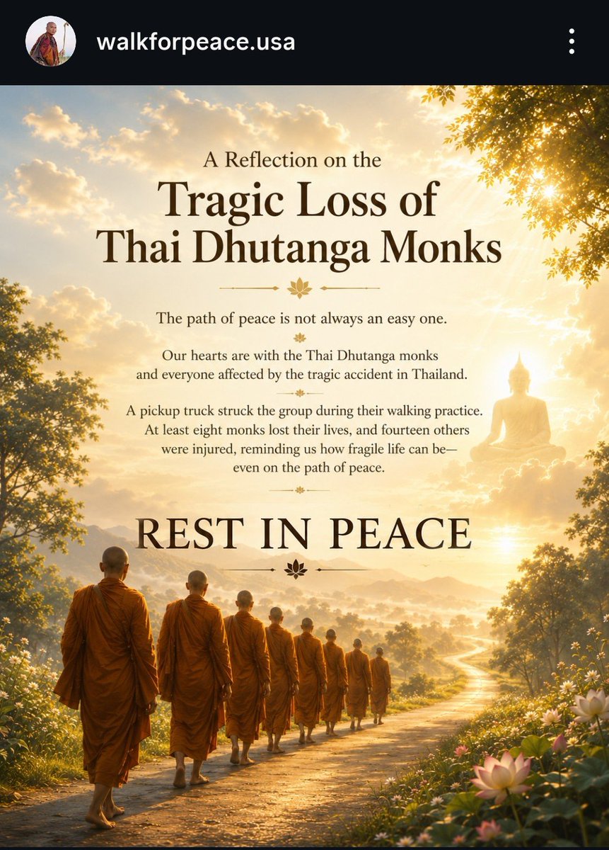 BuddhisGL's tweet photo. Semoga para bhikkhu yang meninggal pada kecelakaan hari ini di Thailand merealisasikan nibbana. https://t.co/a3pAvOBnGR