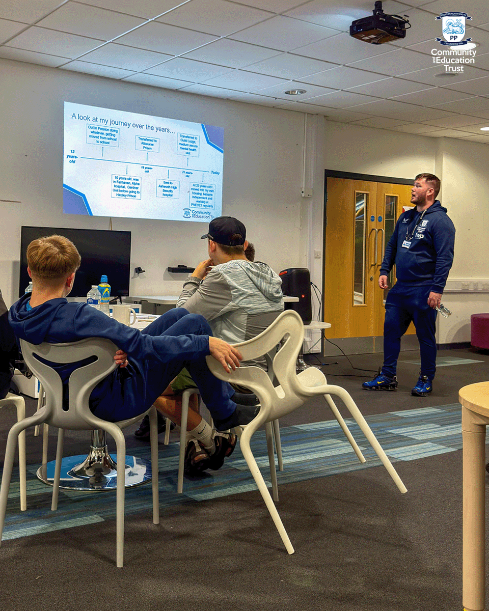 pnecommunity's tweet photo. As part of #ASBAwarenessWeek, we’re sharing John Richardson’s powerful journey.

Now a full-time Champions Mentor, John is using his lived experience to support young people and help make communities safer. 💙

#PNECET | #pnefc