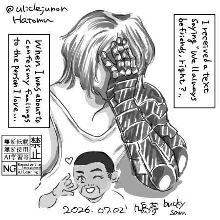 uliclejunon's tweet photo. ずっと描きたかったネタ!
#buckysam #バキサム https://t.co/UpgRITYYsS