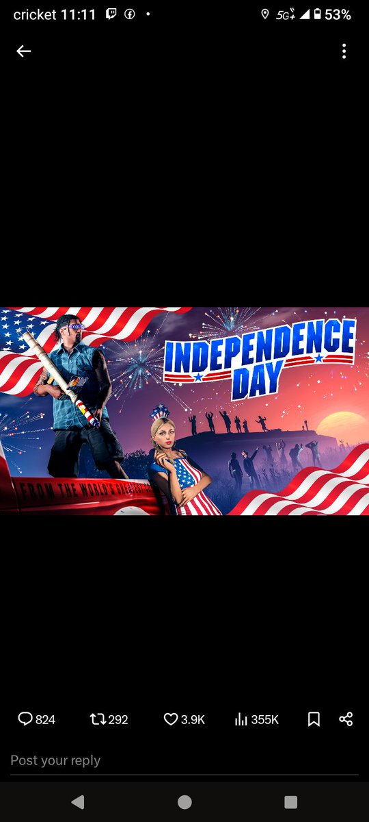 Rockstarrar's tweet photo. New Yorkers please be safe and happy 4th of July and I hope everything goes well on your holiday and for my fans out here who is the GTA lover I just want to say happy holiday and we are definitely be dropping something soon when that time come so to let you know that just be saf https://t.co/0ld74TynpQ