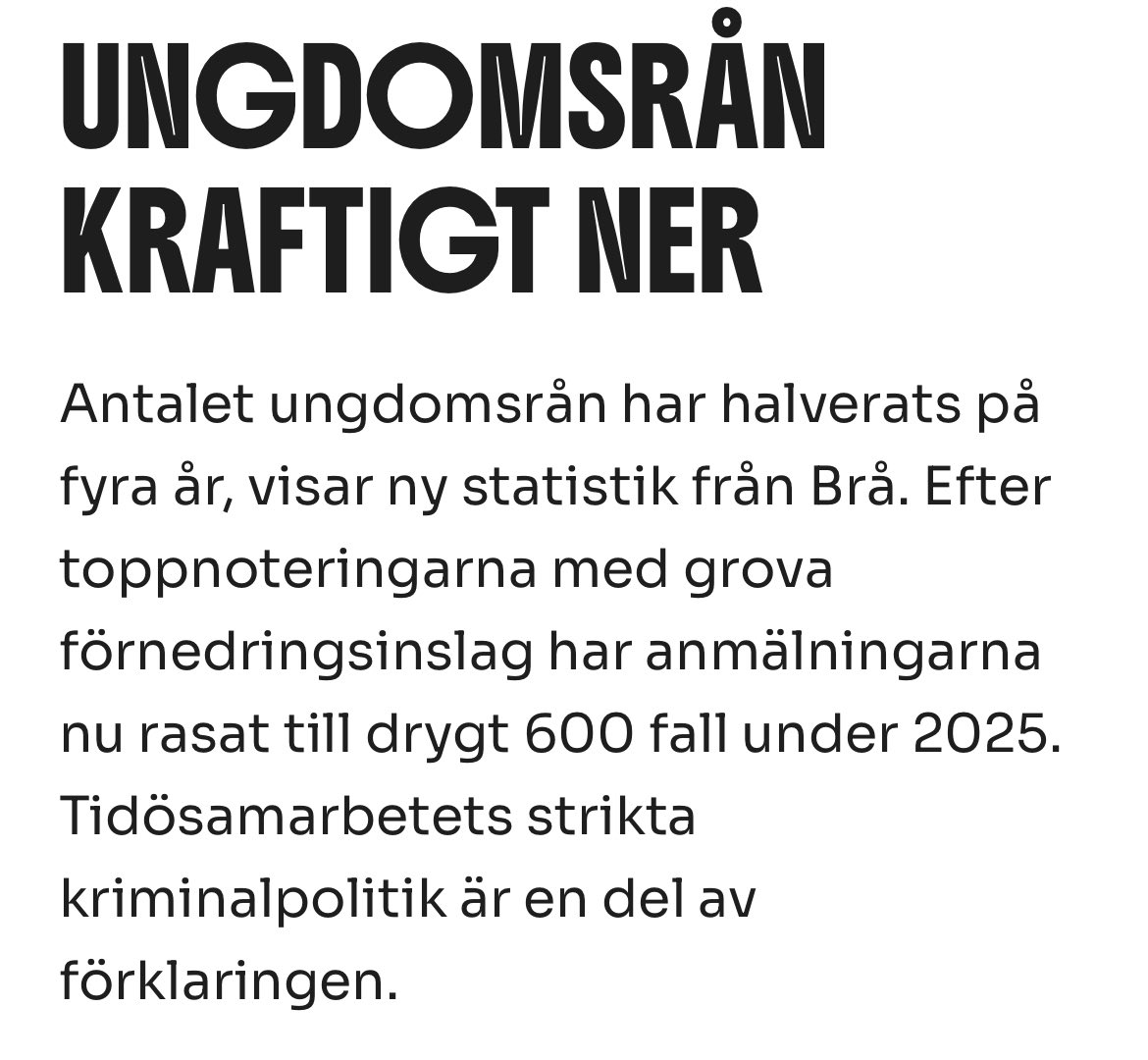 VingeHenrik's tweet photo. 2019 under Socialdemokraternas tid vid makten rånades 2 300 unga killar. Förra året hade siffran minskat till 600. 

Vår nya kriminalpolitik gör skillnad. https://t.co/wXGlCLBwl8