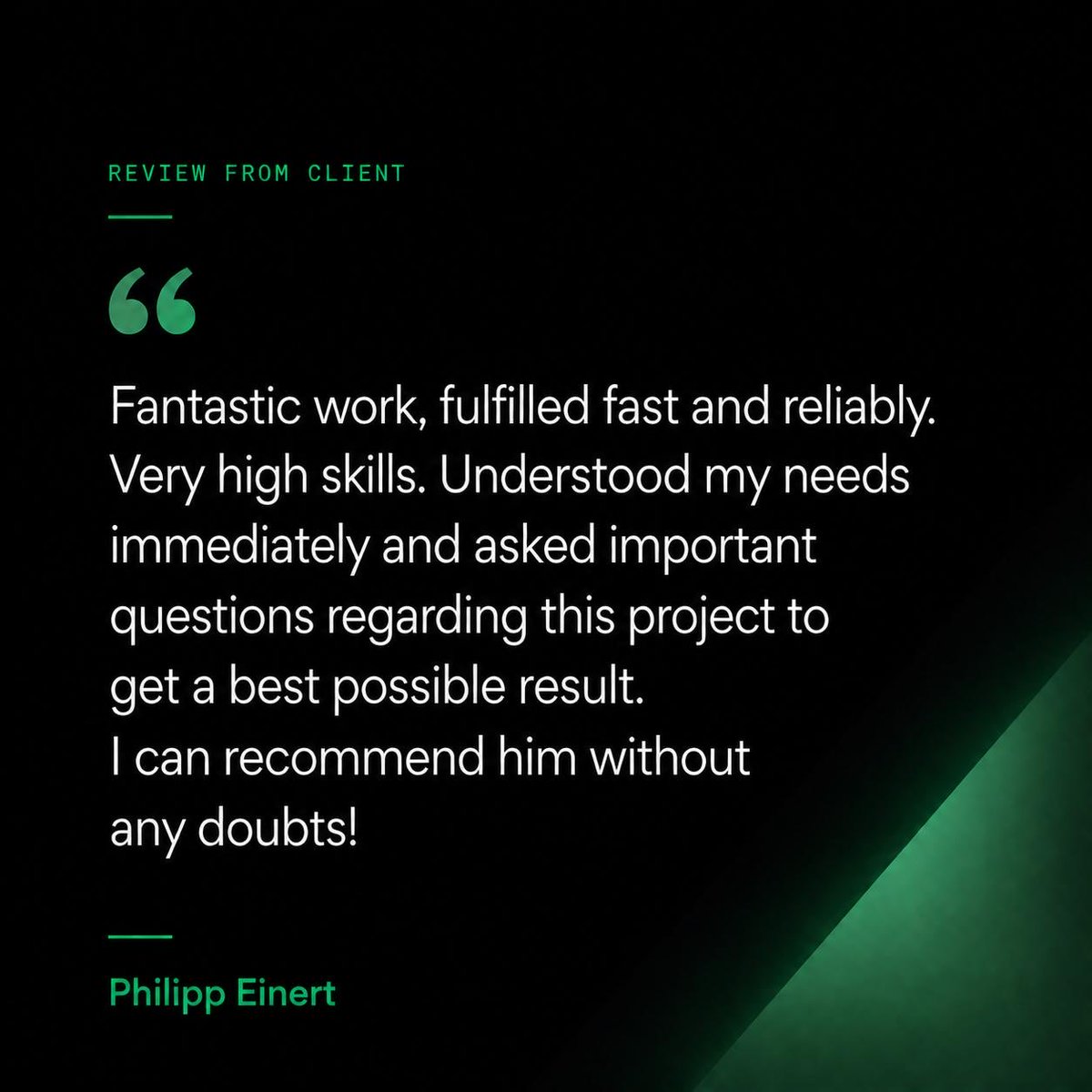 AgencyDizz's tweet photo. Every successful project starts with trust.

Thank you, Philipp Einert, for the great feedback and recommendation. It's always a pleasure working with clients who value collaboration, clear communication, and fast iterations.

#ClientFeedback #WebDesign #UIUX #DizzAgency https://t.co/ZKg5VFDVlF