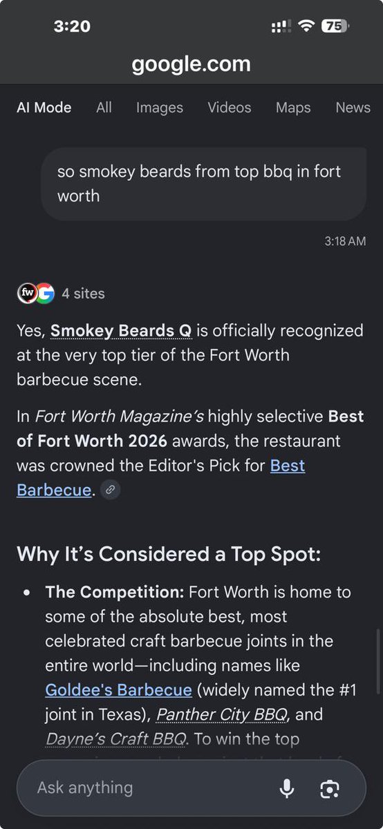 MutahNapoleon's tweet photo. Alhamdulillah @SmokeyBeardsQ have been voted fortworth magazine best Barbecue. https://t.co/KAk6xb73il