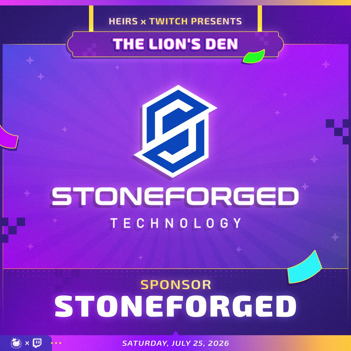 HeirsMGMT's tweet photo. Stoneforged is entering #TheLionsDen! 🦁

We’re excited to have @StoneforgedT join us as a sponsor for this year’s Heirs OffKai industry mixer!

Powering VTubers takes more than talent. It takes the right people and the right tech! 👑

📅 Saturday, July 25, 2026
⏰ 4:00 PM to 8:00 PM
📍 Location TBA