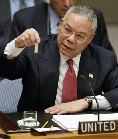 DCool9351's tweet photo. @ConstitustionX Do you remember when Powell went to the UN with that laundry detergent and claimed Iraq had weapons of mass destruction? Is it now so that even laundry detergent isn't needed anymore? https://t.co/3PYsD3t16a