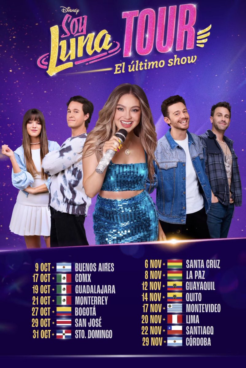 soylunaupdatebr's tweet photo. 🚨 Datas e países confirmados.

O Brasil está fora da turnê de Soy Luna. 😭 https://t.co/QLDsrZ4pcA